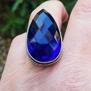 New Tanzanite 925 Silver Statement Ring.